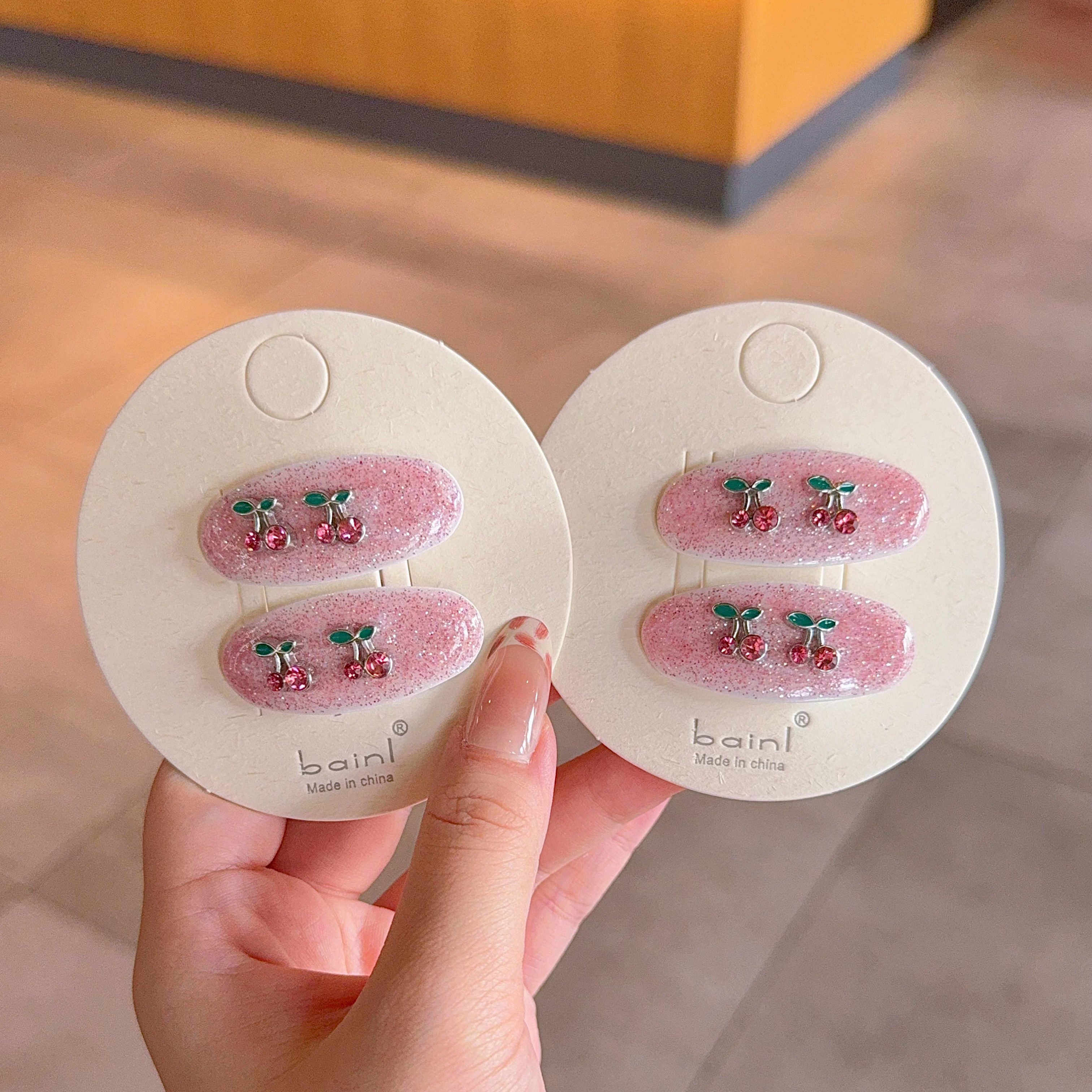 韩日可爱樱桃女童鸭嘴夹