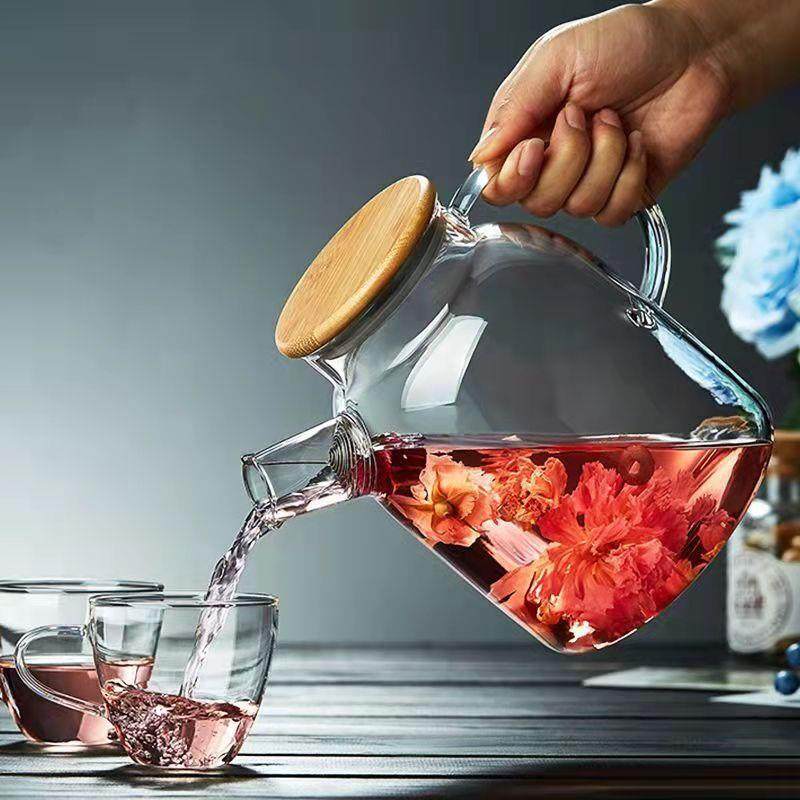 高硼硅耐热玻璃防爆泡茶壶家用凉水壶煮茶壶果茶壶大容量茶具套装