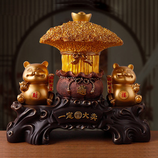 一定大卖招财猫发财树摆件客厅收银前台公司装饰品新店铺开业礼品