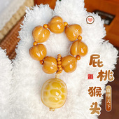 高端时尚 单品猴头光面屁桃文玩手把件核桃手捻直播货源高密度手链