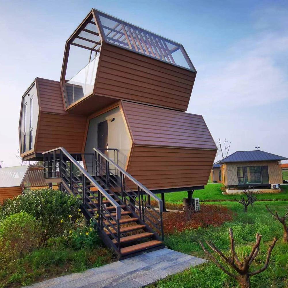 热销预制酒店现代平板包装集装箱户外移动式小型豪华预制建筑房