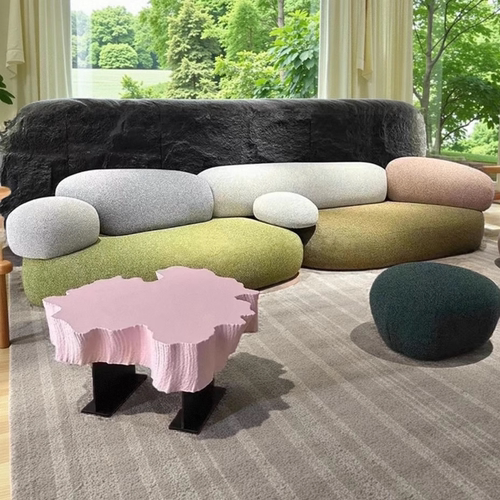 弧形转角沙发意式创意大平层