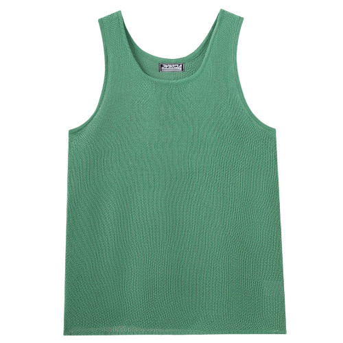 Men's vest2026夏季美式休闲背心男士大码纯色宽松针织无袖上衣潮