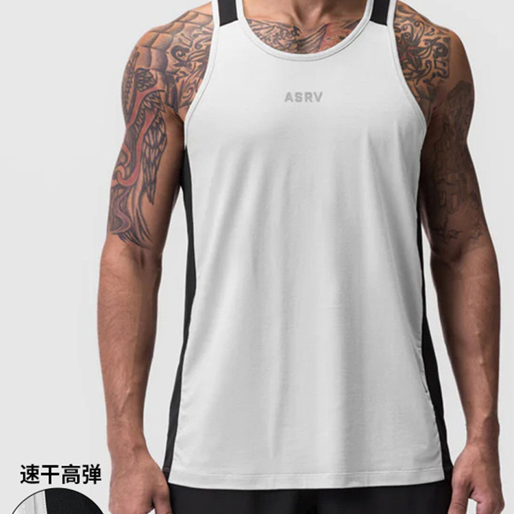 2026夏季男士健身背心美式圆领无袖弹力跑步运动马甲潮Men's vest