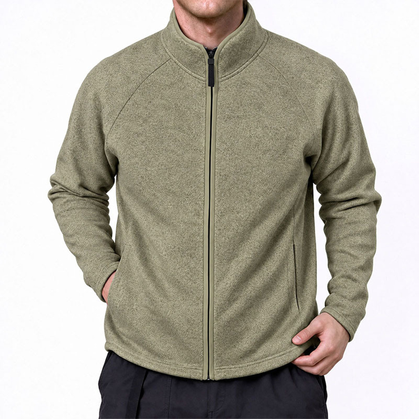 2026秋冬摇粒绒立领外套抓绒开衫卫衣男户外保暖上衣Men's jacket