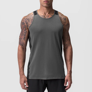 2026夏男士运动休闲背心美式健身无袖坎肩拼色速干上衣Men's vest