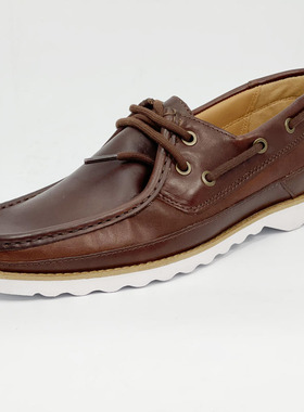 Clarks其乐男春秋款系带低帮商务正装休闲鞋帆船鞋Durleigh Sail