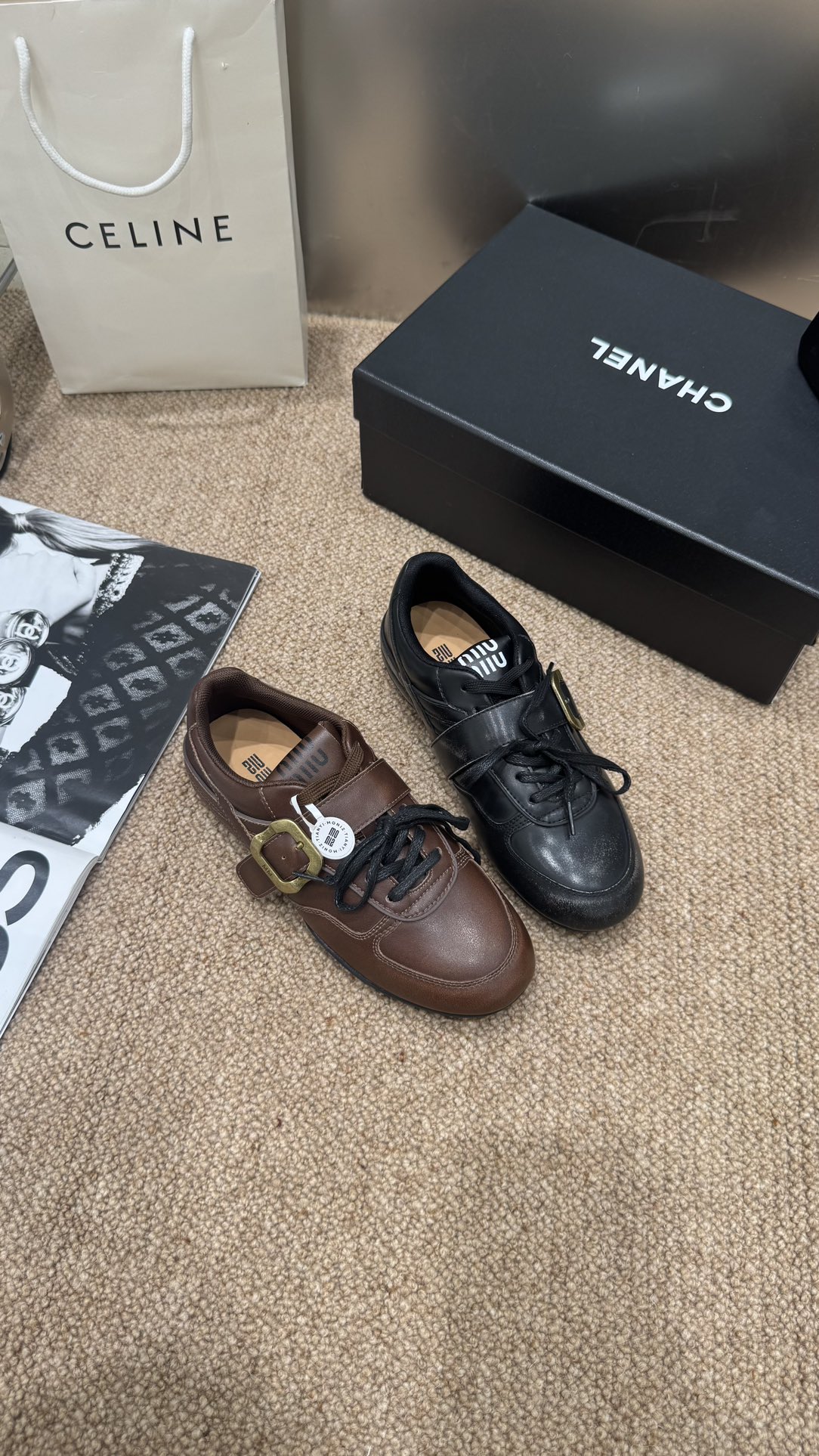 MONIZ/陌尼斯2025新款真皮复古小众新款平底德训鞋女运动百搭休闲