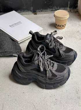 陌尼斯/MONIZ2025新款冬季加绒复古扣件设计休闲百搭女老爹鞋棉鞋