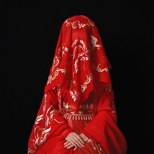 如梦长款红色盖头四季