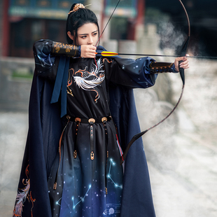 如梦霓裳X神都夜行录联名款【东皇】汉服男神鸟绣花保暖披风斗篷