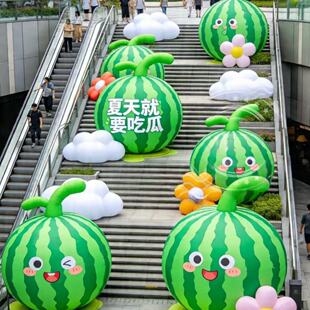 西瓜气模网红夏季云朵步行街打卡景观道具水果店热天水果集市点