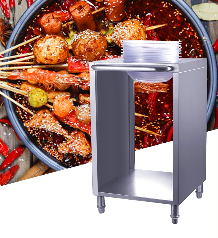 不锈钢麻辣烫专用选菜架子亚克力自选菜盆夹子便携放菜品专用餐具