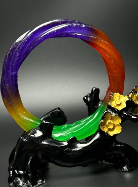 精品老翡翠色高冰紫罗兰麻花玉手镯冰种春彩三色男女款龙珠玉手环