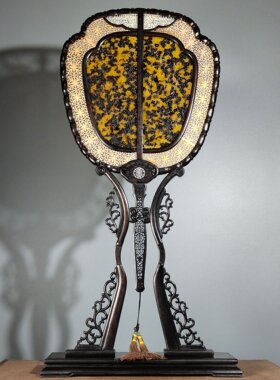 古玩扇子装饰品镶嵌屏风摆件