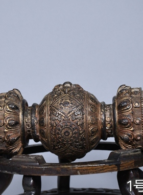 老法器黄铜泥金五股多杰金刚杵用品金刚橛降魔杵佛堂摆件