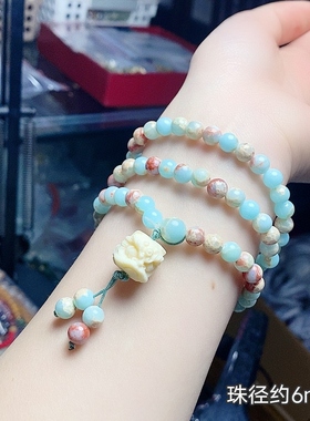 天然寿山石手链女款多圈饰品手串送女友闺蜜生日礼物