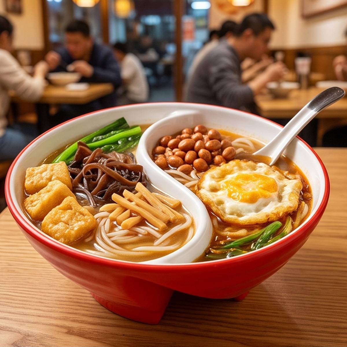 密胺餐具高级感鸳鸯碗分格双拼