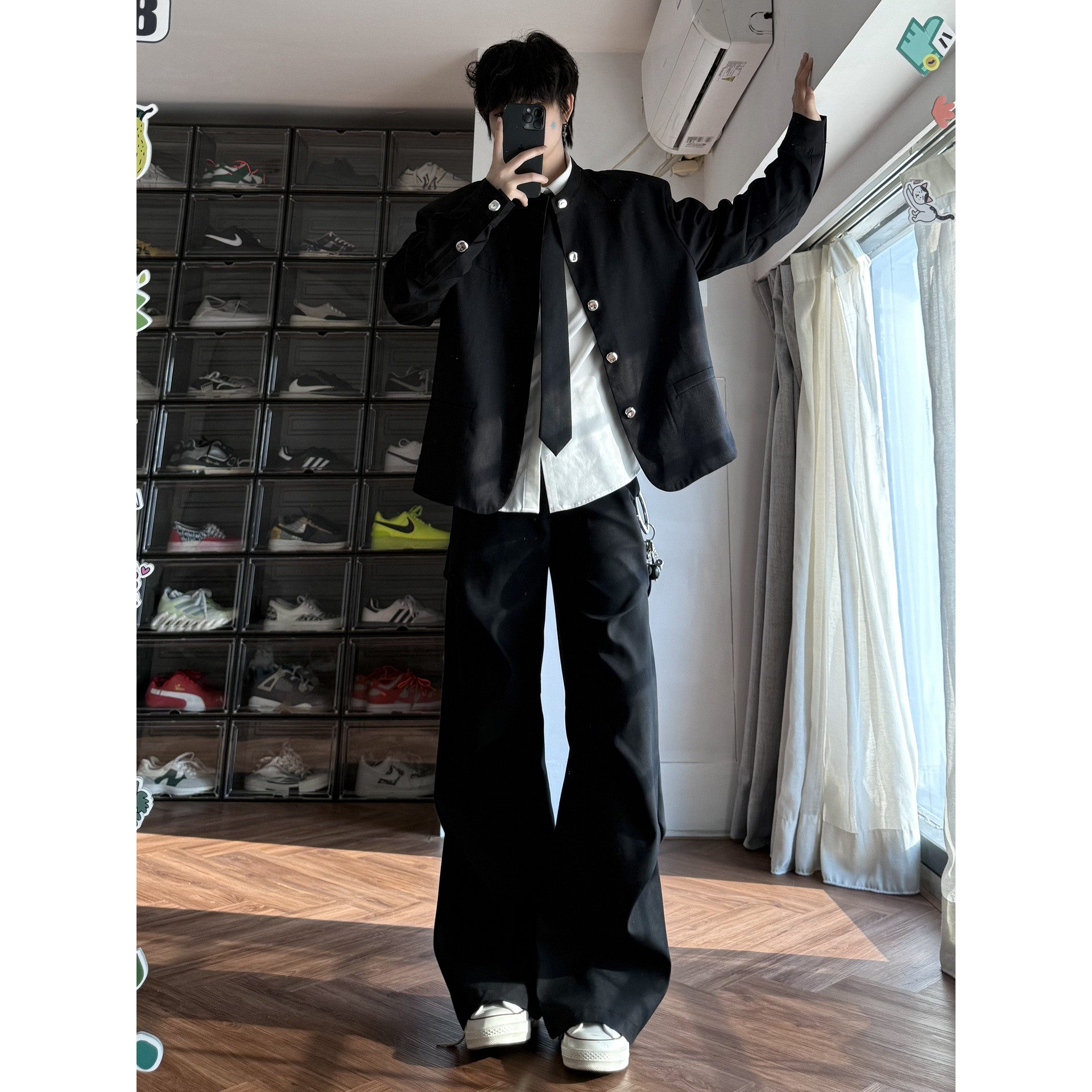 奶尤大大复古小众暗黑新中式短款西装男女老钱风高级个性上衣外套