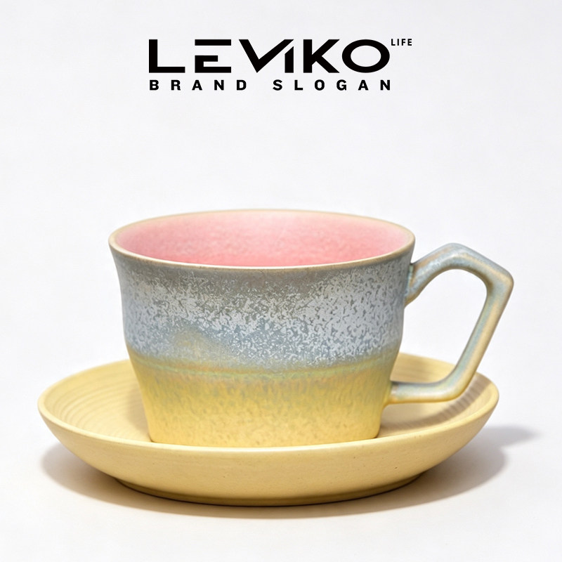 Leviko渐变陶瓷咖啡杯碟套装