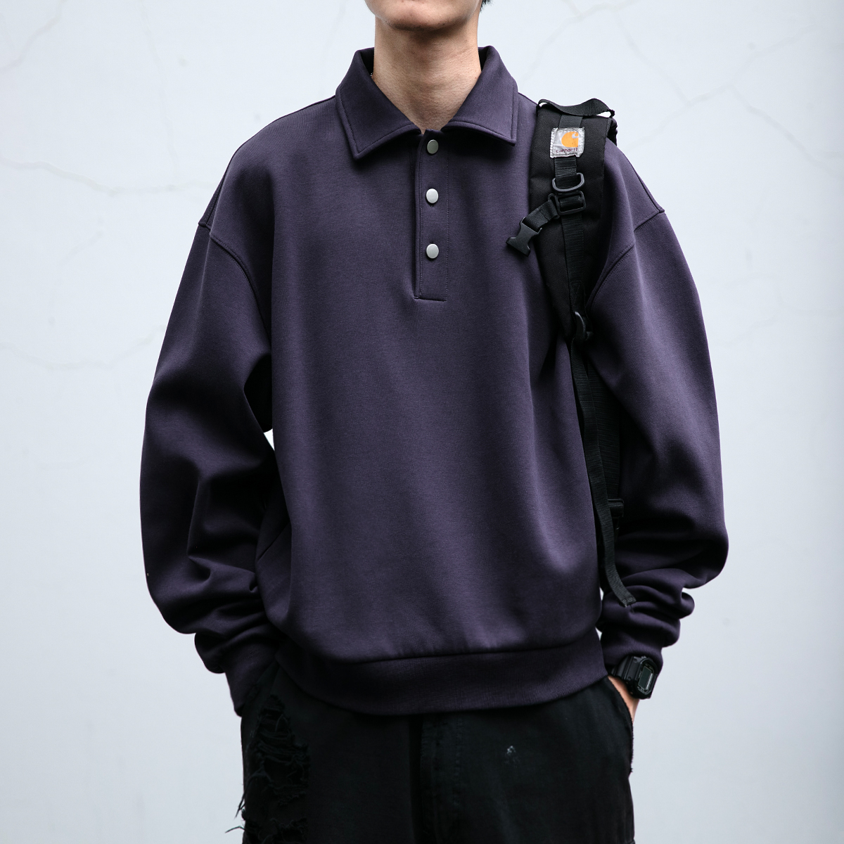 420G重磅莱悦空气棉POLO领卫衣男