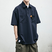 潮 夏季 男潮牌大码 polo衫 衬衫 短袖 宽松日潮工装 机能保罗衫 薄款 半袖