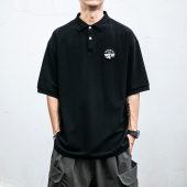 宽松翻领短袖 SKASEE 薄款 男夏季 宽松上衣 22SS日系潮牌贴标POLO衫