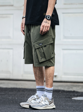 SKASEE 22SS日系潮牌立体口袋工装短裤男夏季新款宽松五分中裤潮