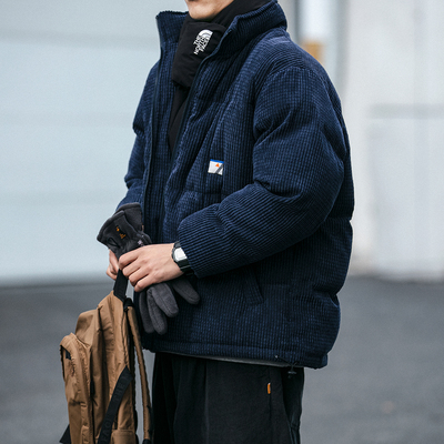 冬季日系复古宽松灯芯绒加厚棉服