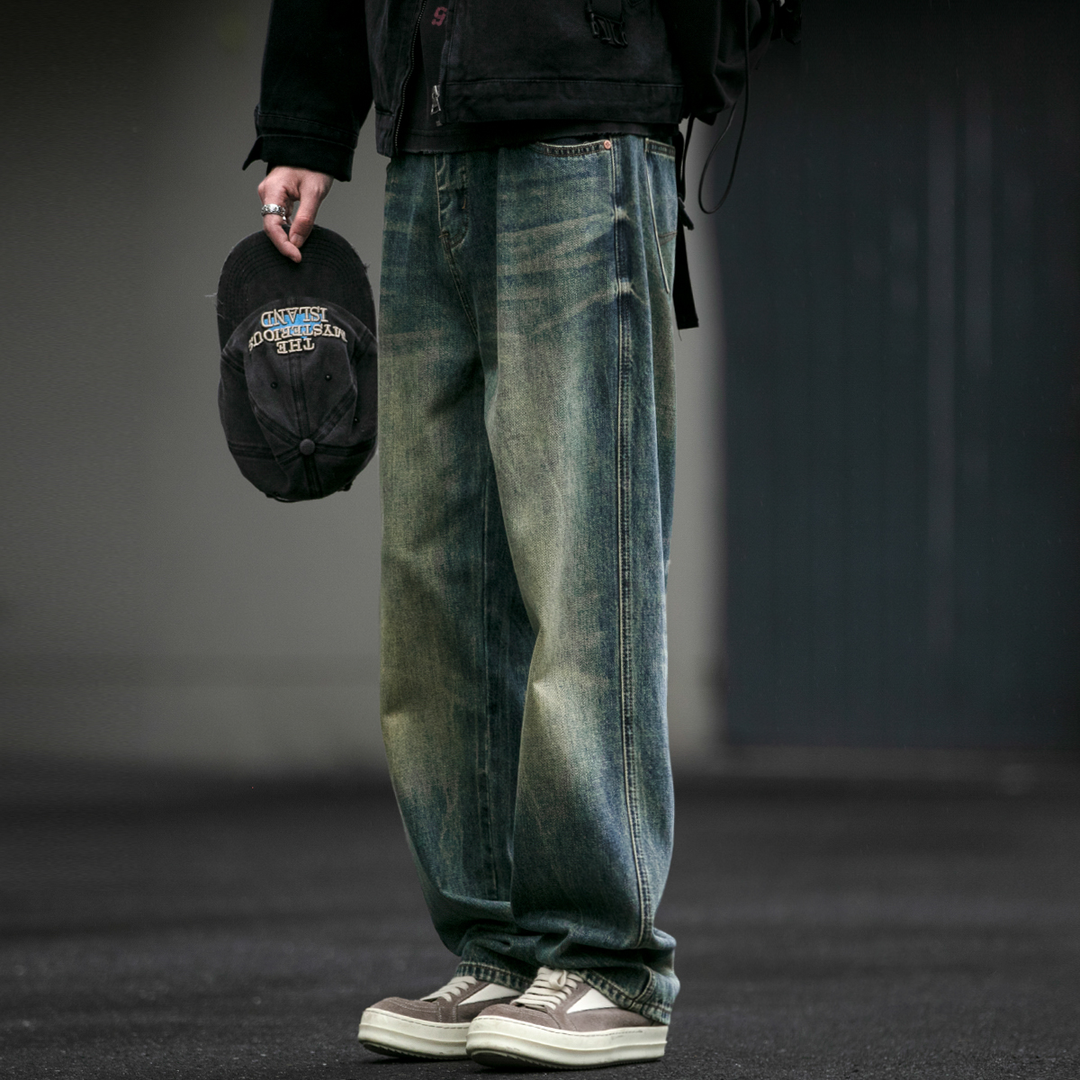 拉链长裤水洗春秋牛仔裤