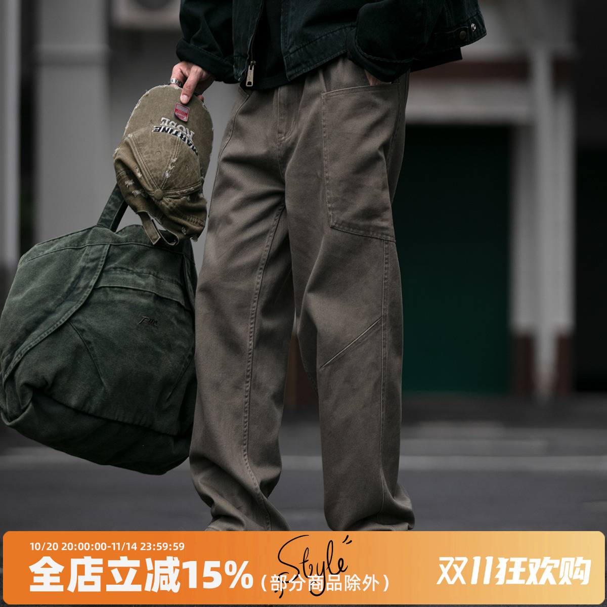 长裤宽松日系潮牌工装裤