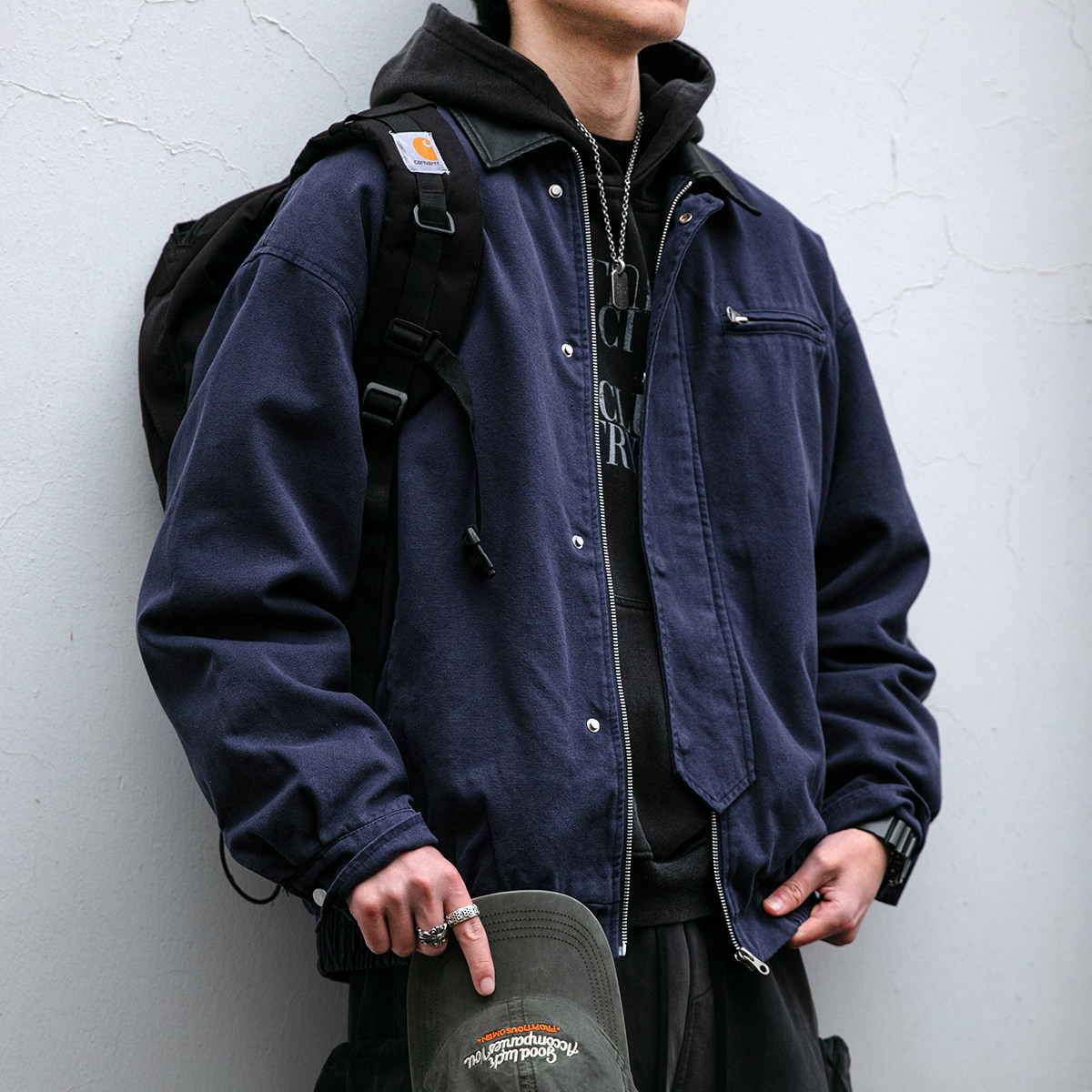 【经典重现】底特律工装夹克男春款日系复古休闲撞色领上衣外套潮