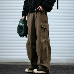 男士 加厚休闲裤 子宽松长款 美式 秋冬加绒男生阔腿裤 裤 2025新款 工装