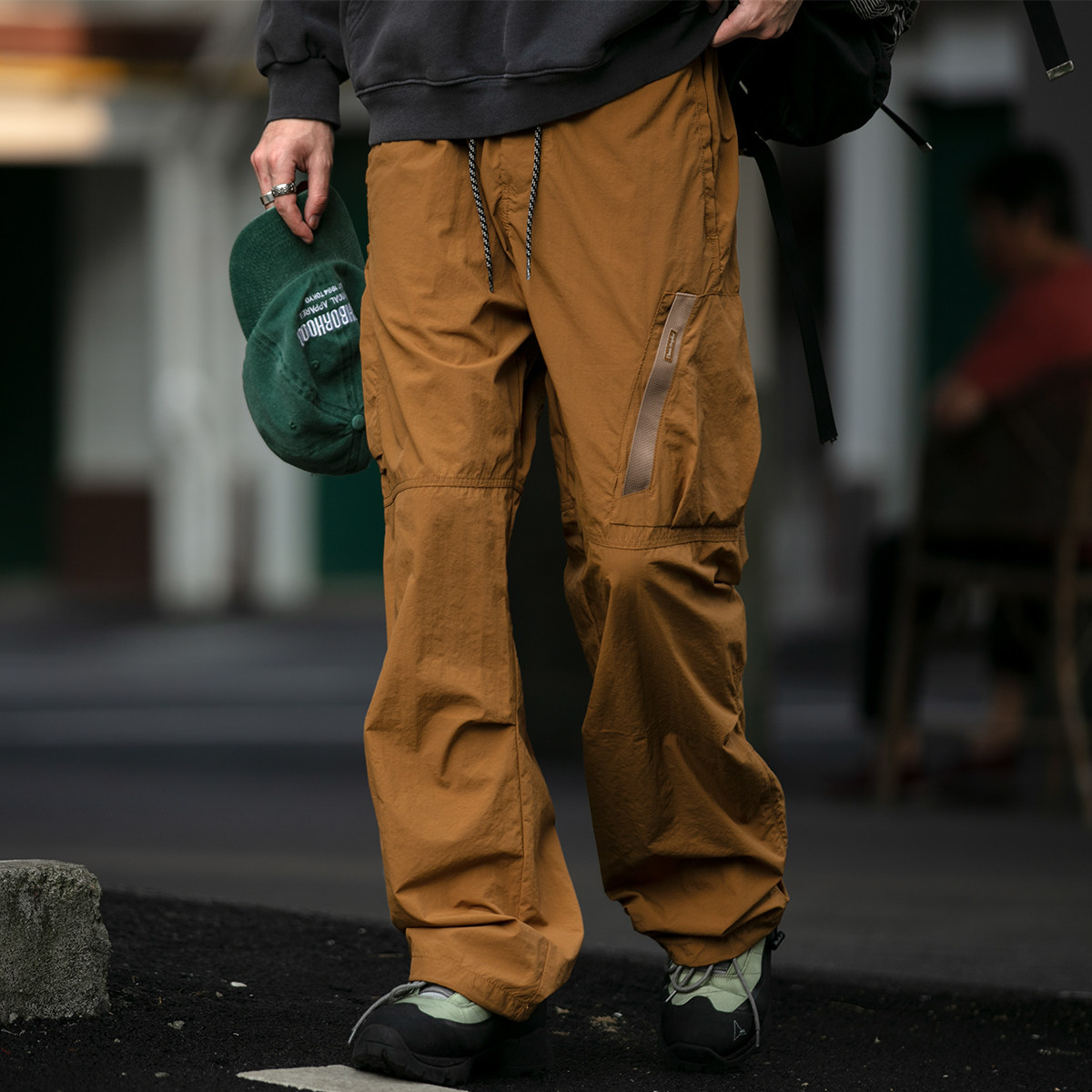 春秋季户外速干直筒工装裤男潮牌宽松防水速干伞兵裤百搭迷彩裤潮