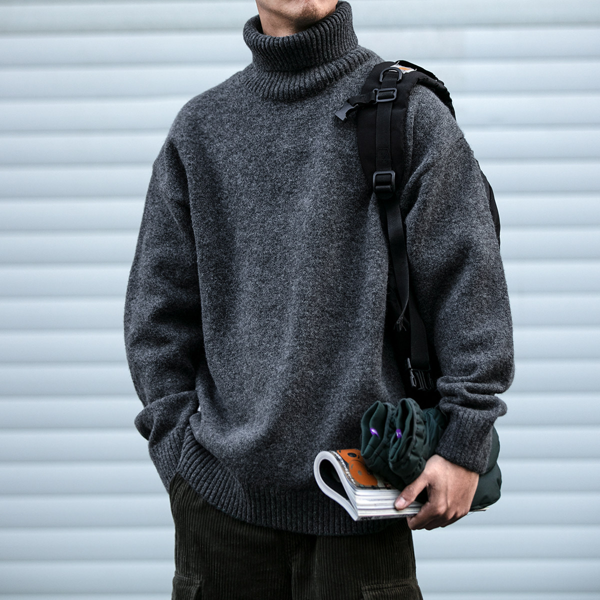 日系复古冬季新品潮流亲肤软糯套头加厚高领毛衣男女潮牌针织衫,男装,针织衫/毛衣,淘宝优惠券,粉丝福利购,淘宝优惠卷