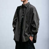 男女秋冬基础款 衬衫 寸衣外套潮 长袖 日系复古抗皱肌理感轻薄工装