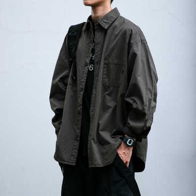 抗皱工装肌理感长袖轻薄寸衣外套