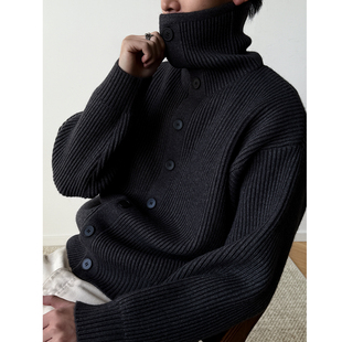 重磅800G高领纯色加厚保暖毛衣男女秋冬百搭 慵懒风可翻领针织衫