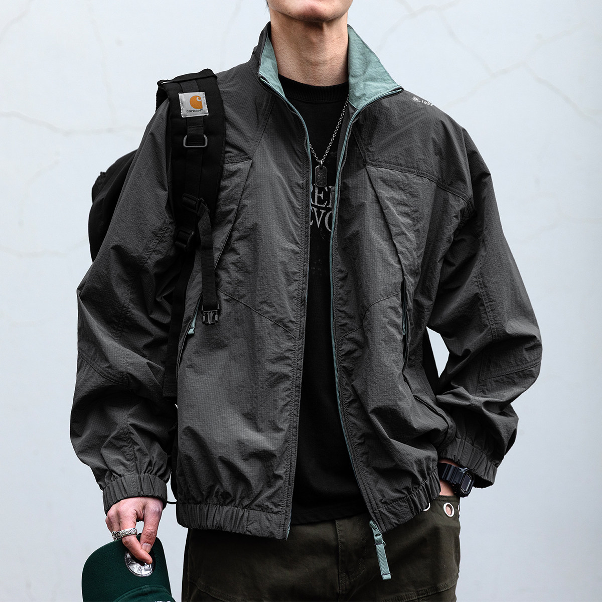 【生机盎然】山系户外三防冲锋衣外套男春秋宽松防晒速干立领夹克