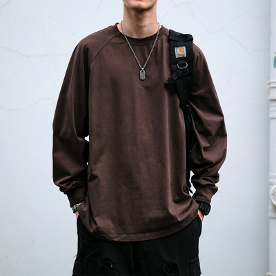 赛络纺碳磨330G纯色基础款长袖