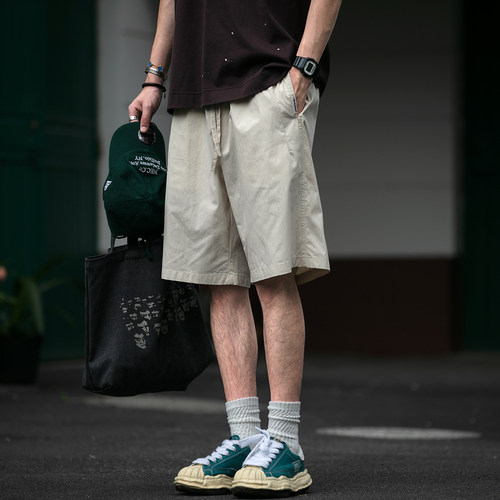 夏季速干凉感短裤男潮牌轻薄透气情侣宽松五分裤户外运动休闲中裤