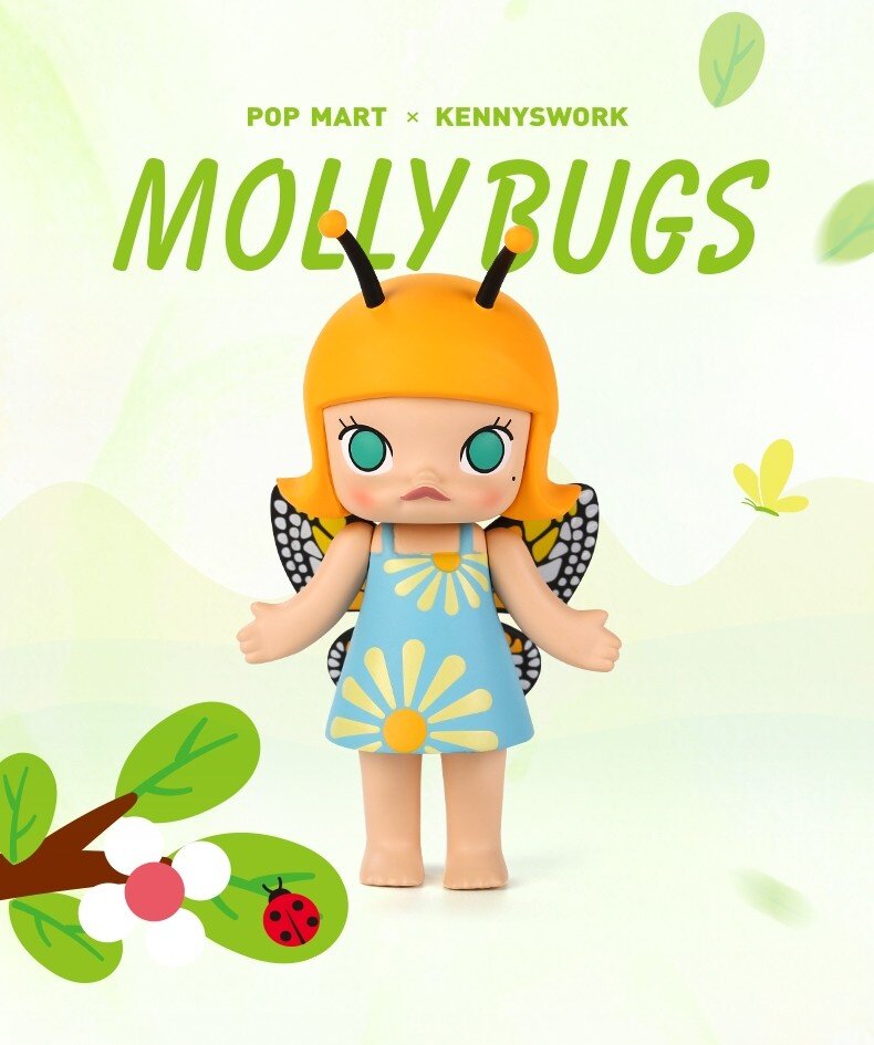 popmart泡泡玛特molly茉莉昆虫小鸟朋克系列盲盒展示盒