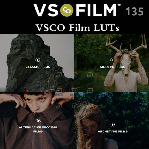 电影胶片VSCO Film调色滤镜3D LUTs预设剪映达芬奇PS颜色查找.3dl