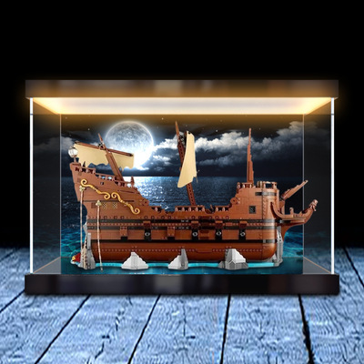 适用创意ideas系列21363七宝奇谋轮积木模型高清防尘罩灯箱收纳盒