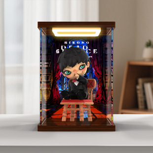 适用泡泡m特 小野 死寂吊卡 手办潮玩亚克力防尘罩回型灯收纳盒