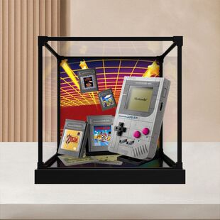 适用超级马力欧72046GameBoy游戏机拼装积木亚克力合金框架收纳盒