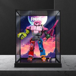 适用乐高77078机甲小队首领 碉堡之夜模型手办防尘亚克力展示盒