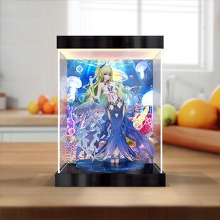 适用元神绷坏3系列梅比乌斯湛碧之女手办防尘罩灯箱亚克力收纳盒