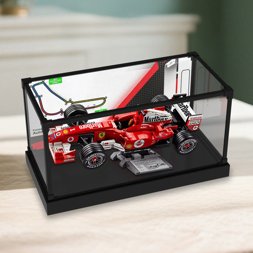 适用于乐高11375法拉利F2004赛车与舒马赫积木亚克力合金框收纳盒