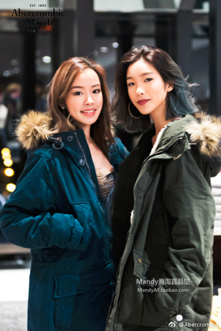 美国正品Abercrombie Fitch女17af 冬仿羊羔绒派克大衣外套183496